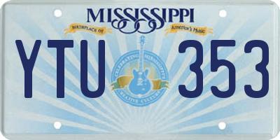 MS license plate YTU353