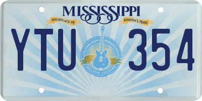 MS license plate YTU354