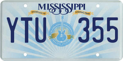 MS license plate YTU355