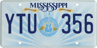 MS license plate YTU356