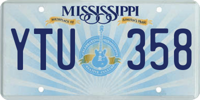 MS license plate YTU358
