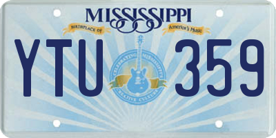 MS license plate YTU359