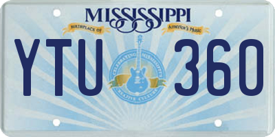MS license plate YTU360
