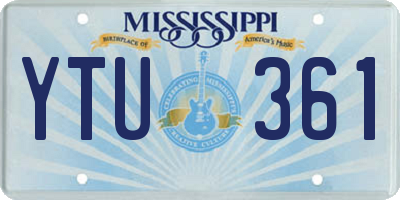 MS license plate YTU361