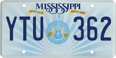 MS license plate YTU362