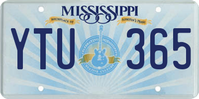 MS license plate YTU365