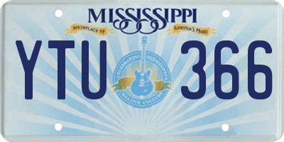 MS license plate YTU366
