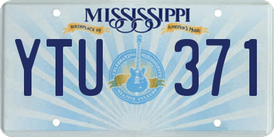 MS license plate YTU371
