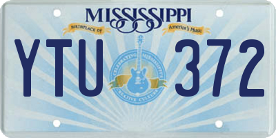 MS license plate YTU372