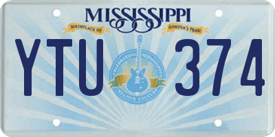 MS license plate YTU374