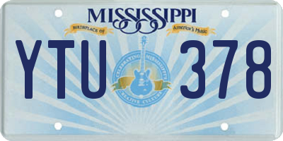 MS license plate YTU378