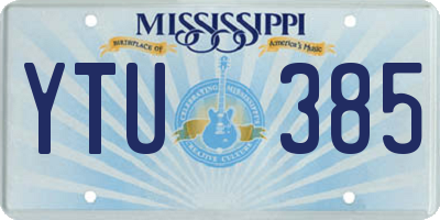 MS license plate YTU385
