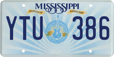 MS license plate YTU386