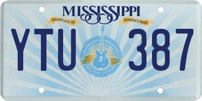 MS license plate YTU387