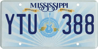 MS license plate YTU388