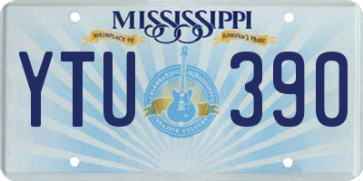 MS license plate YTU390
