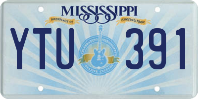 MS license plate YTU391