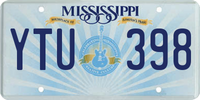 MS license plate YTU398
