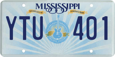 MS license plate YTU401