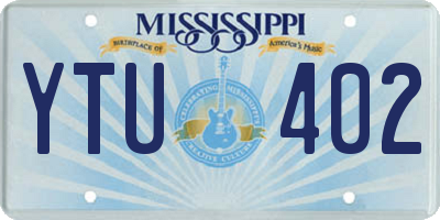 MS license plate YTU402