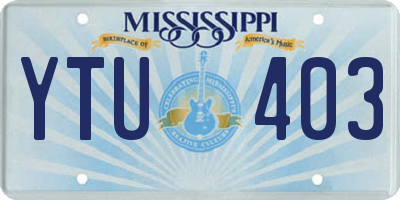 MS license plate YTU403