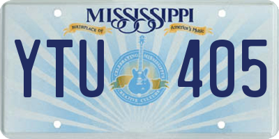 MS license plate YTU405