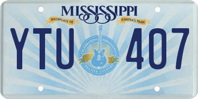 MS license plate YTU407
