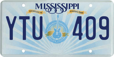 MS license plate YTU409