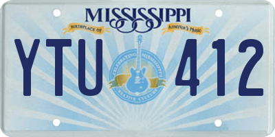 MS license plate YTU412