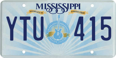 MS license plate YTU415