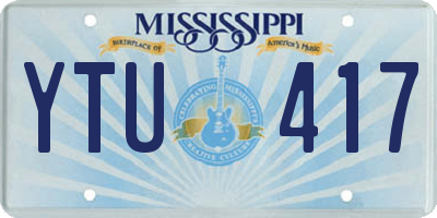 MS license plate YTU417