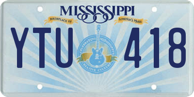 MS license plate YTU418