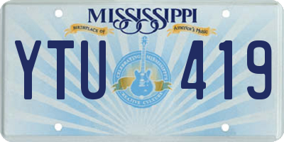 MS license plate YTU419