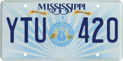 MS license plate YTU420