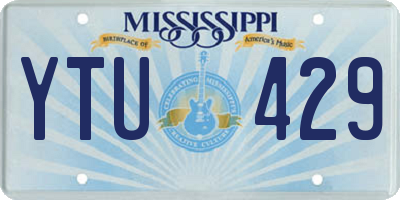 MS license plate YTU429