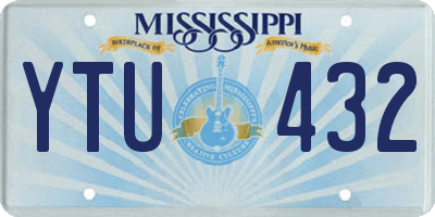 MS license plate YTU432