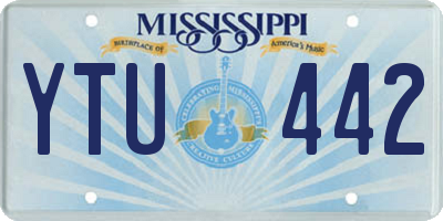 MS license plate YTU442