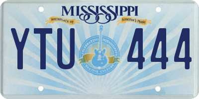 MS license plate YTU444