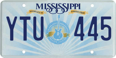 MS license plate YTU445
