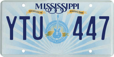 MS license plate YTU447