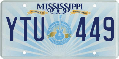 MS license plate YTU449
