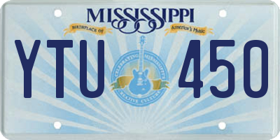 MS license plate YTU450