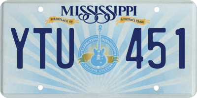 MS license plate YTU451