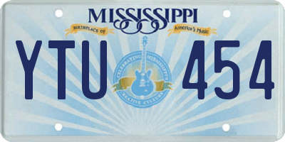 MS license plate YTU454