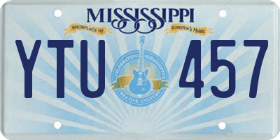 MS license plate YTU457