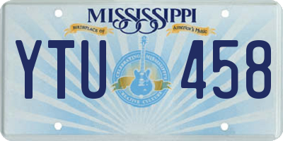 MS license plate YTU458
