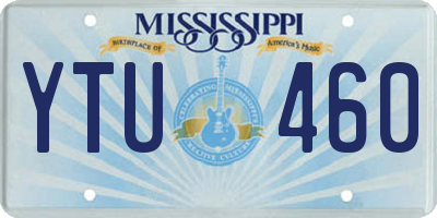 MS license plate YTU460