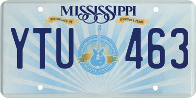 MS license plate YTU463