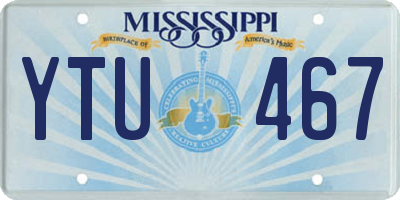 MS license plate YTU467