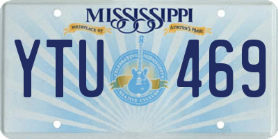 MS license plate YTU469